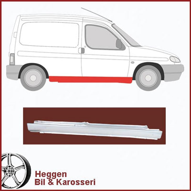 Kanal Citroen Berlingo 07.96-12.11  uten skyvedør  høyre
